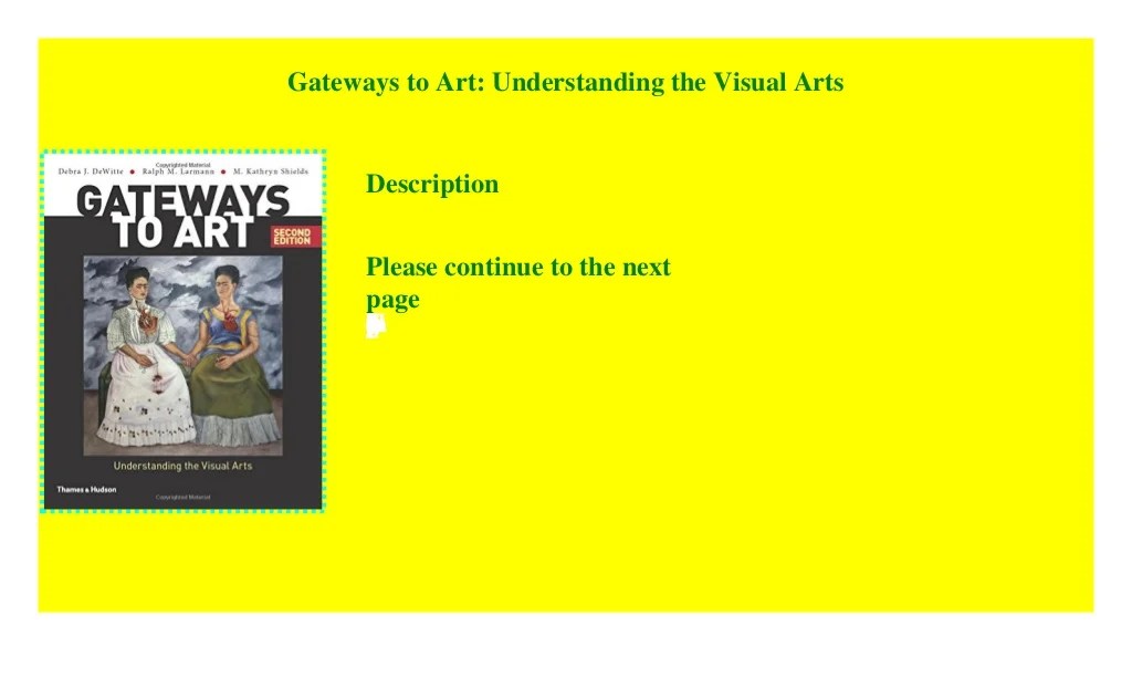 Gateways to art understanding the visual arts 4th edition
